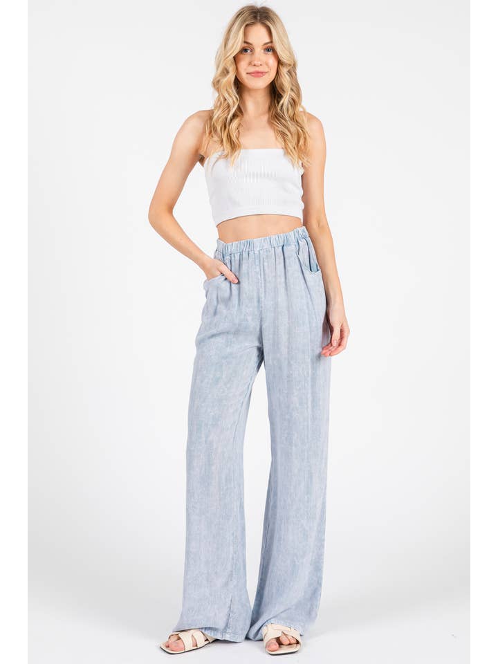 LT Denim Garment Dye Challis Wide Leg Pants - P70387P for wholesale on Faire1