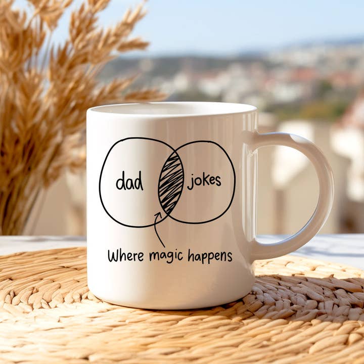 Dad Jokes Schema - Tasse à café Funny Dad Gift KTJ07 pour la vente par House Of Rodan