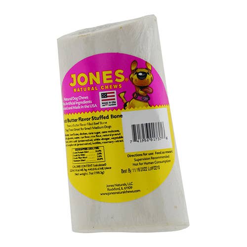 JONES Stuffed Bone Peanut Butter 4" for wholesale by King Wholesale Pet Goods
