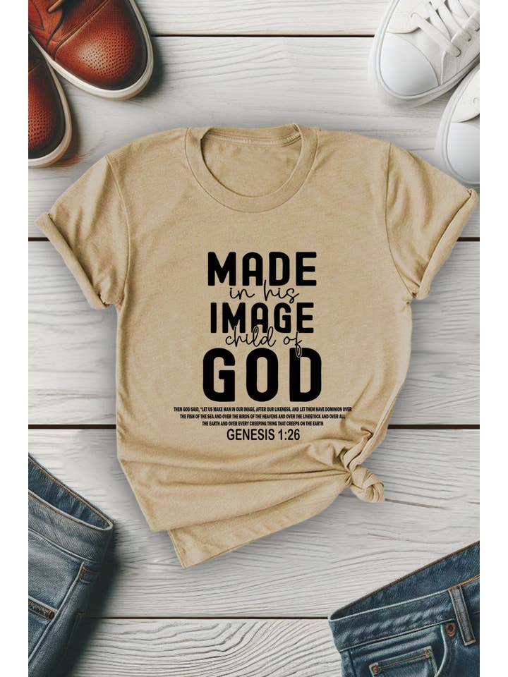 Top Avenue – wholesale Screen printed t-shirt – Women′s – Made in His Image Child Of God, Unisex Round Neck T-Shirt11