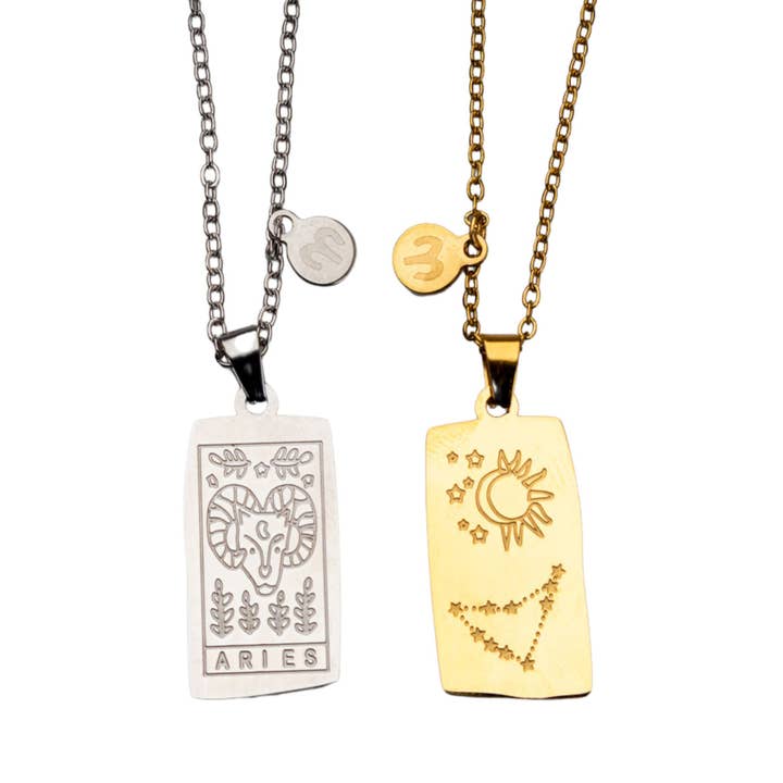 Down To Earth - Vente Colliers à pendentif - Carte de tarot Zodiac et collier d'astrologie27