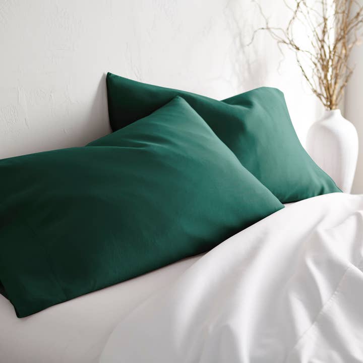 Signature Bamboo Viscose Pillowcase Set - EMERALD GREEN for wholesale by Bamboo Is Better