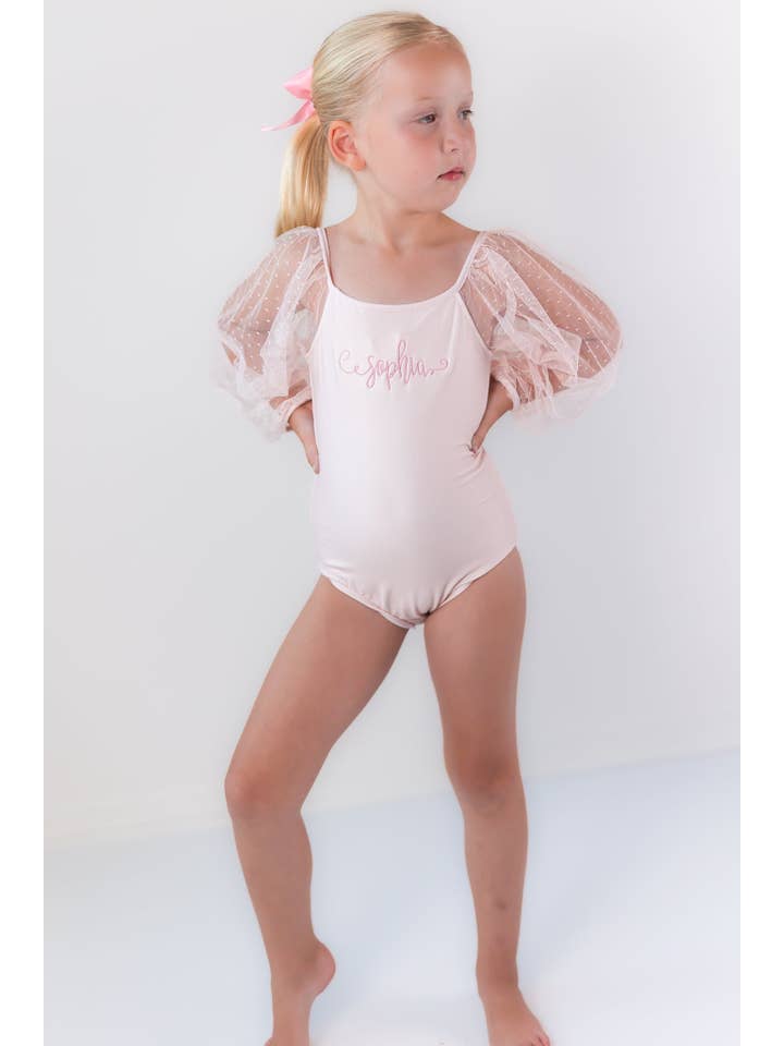Cheeky Plum - Wholesale Leotard - Kids - Mesh Long Sleeve Leotard - Pink Bliss15