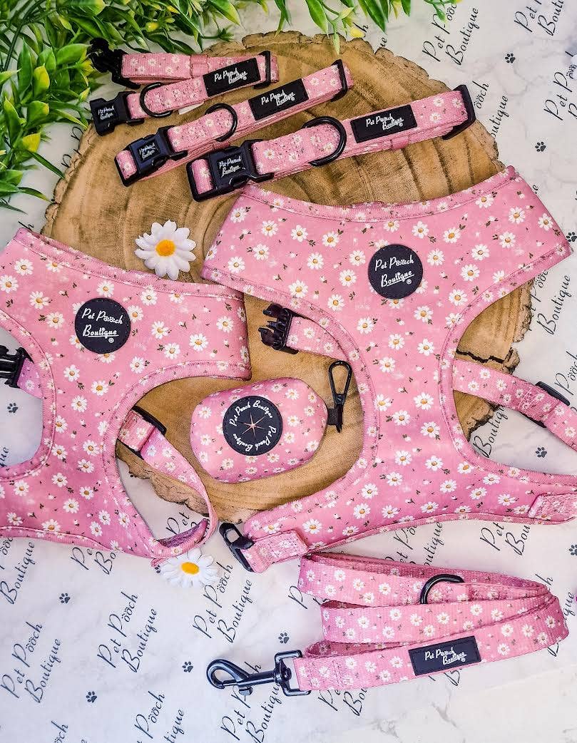 Pet Pooch Boutique - Wholesale Pet harness – Dog - Dusky Pink Daisies Floral Puppy Dog Harness9