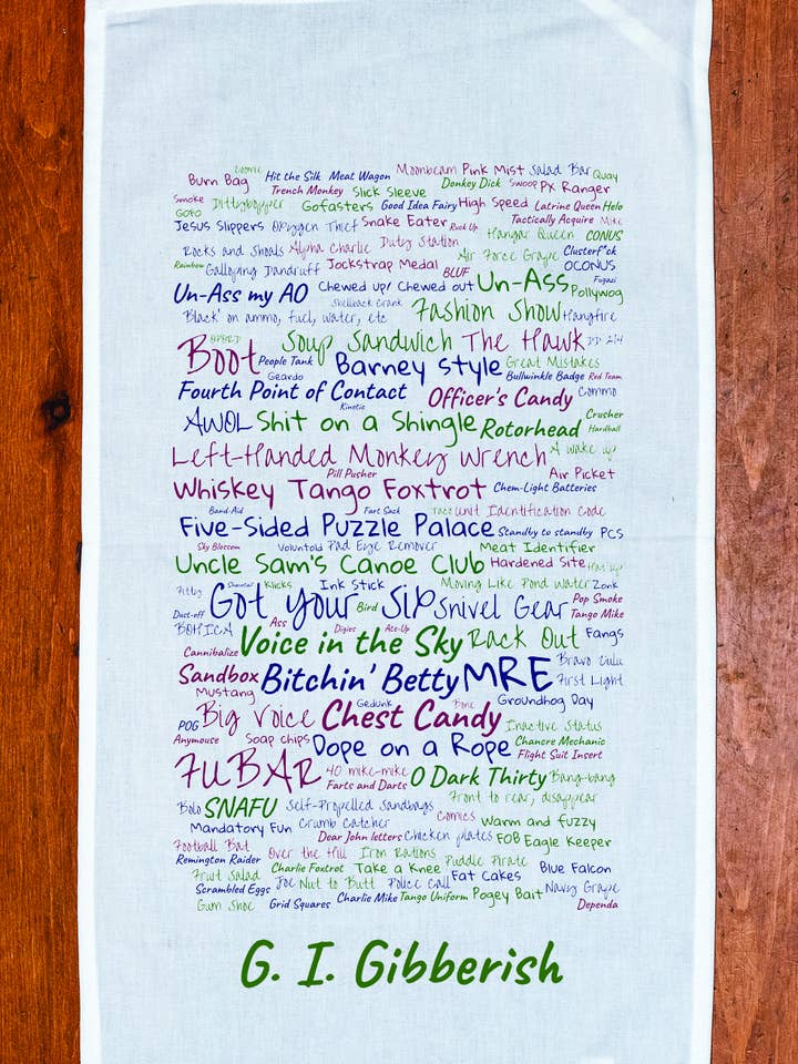 Military Gibberish Tea Towel for wholesale by TownieSwag