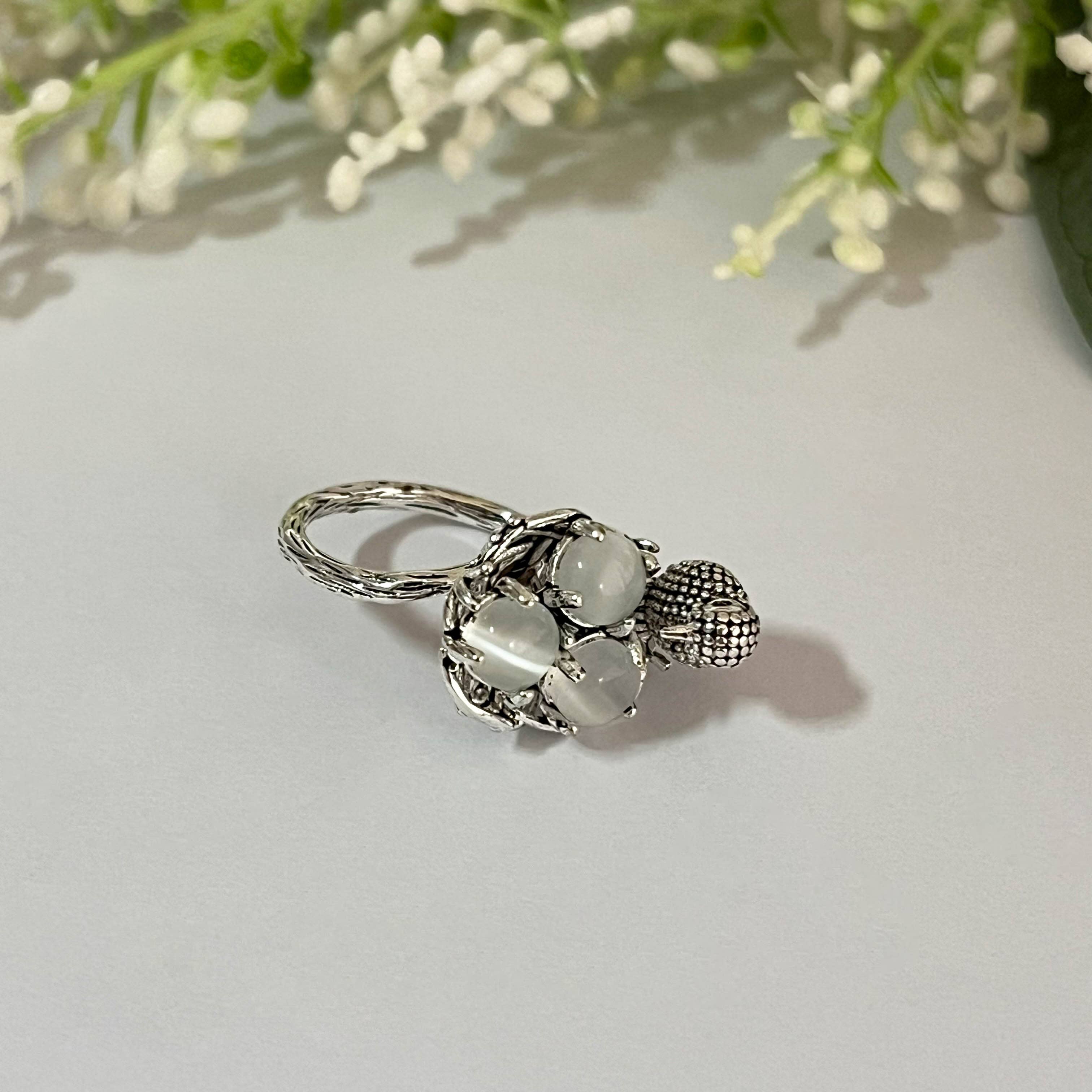 Silver Loving Birds Feeding Design Creative Ring for wholesale on Faire1