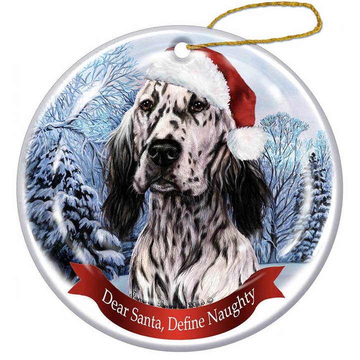 Pet Gifts USA, LLC - Vendita all'ingrosso Decorazione - English Setter - Cappello di Babbo Natale, colore: Blu