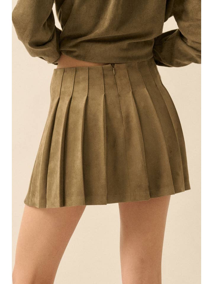Promesa USA - Wholesale Skirt - Women's - Faux Suede Pleated Mini Skirt25