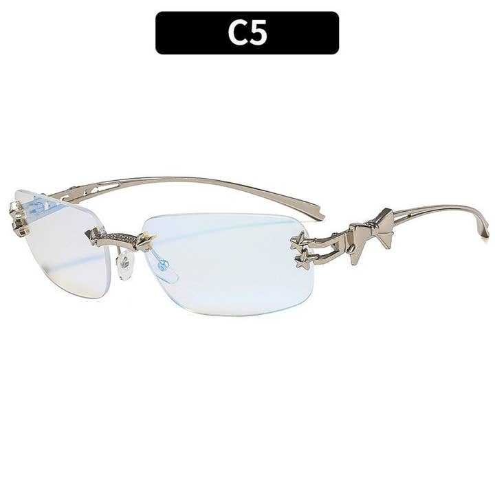 FurDecoration - Wholesale Sunglasses – Women's - Frameless Star Bow Sunglasses1