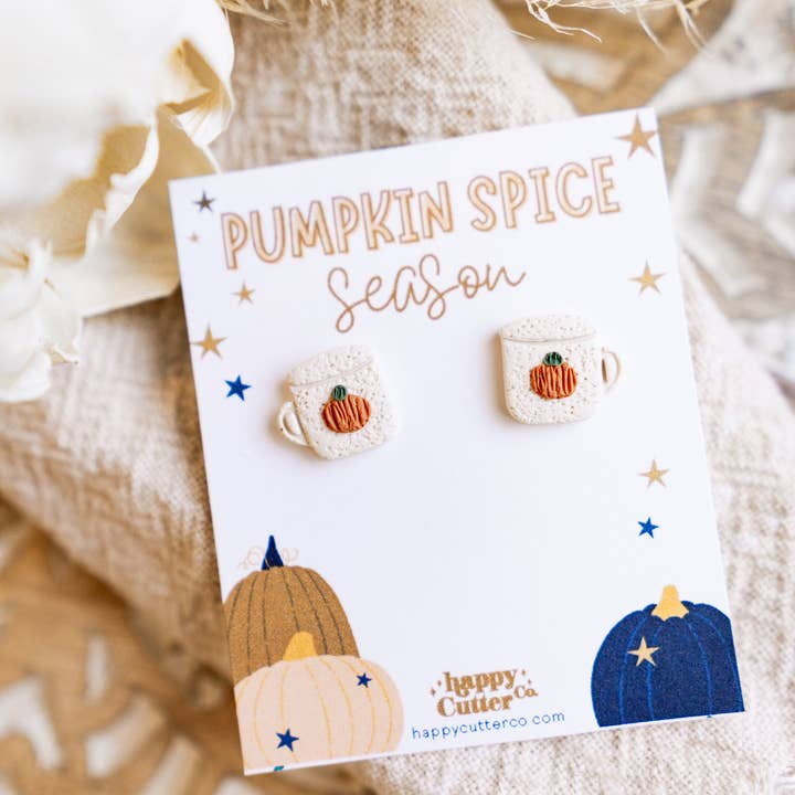 Happy Cutter Co - Wholesale Stud/Post Earrings - Cozy Fall Stud Earrings | Fall Lover Earrings |Fall Mug Stud