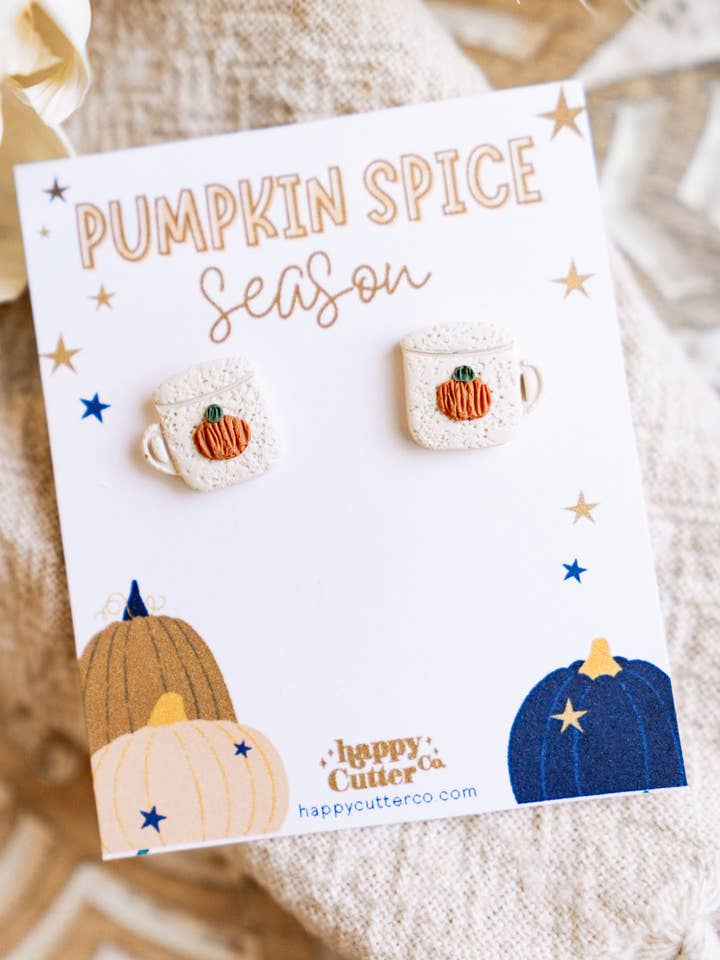 Cozy Fall Stud Earrings | Fall Lover Earrings |Fall Mug Stud for wholesale by Happy Cutter Co