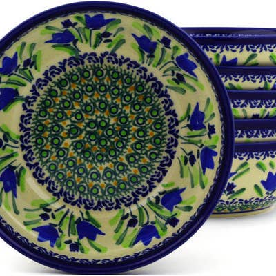 Ensemble de 6 bols Thème Champs de Tulipes UNIKAT pour la vente par Polmedia Polish Pottery
