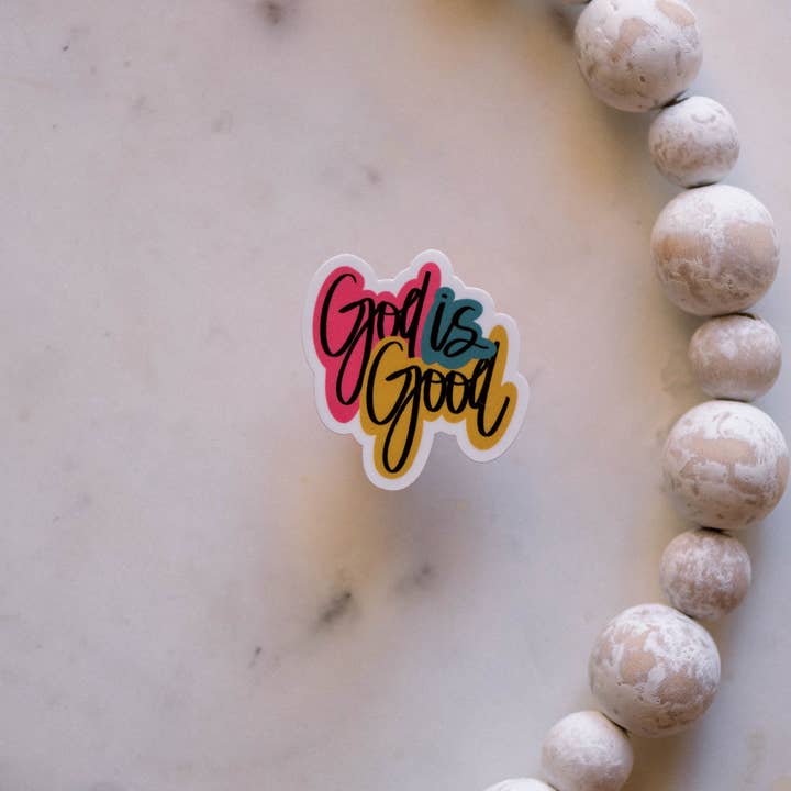 Savannah and James Co - Wholesale Sticker - God Is Good Mini Vinyl Sticker, 2x2 in