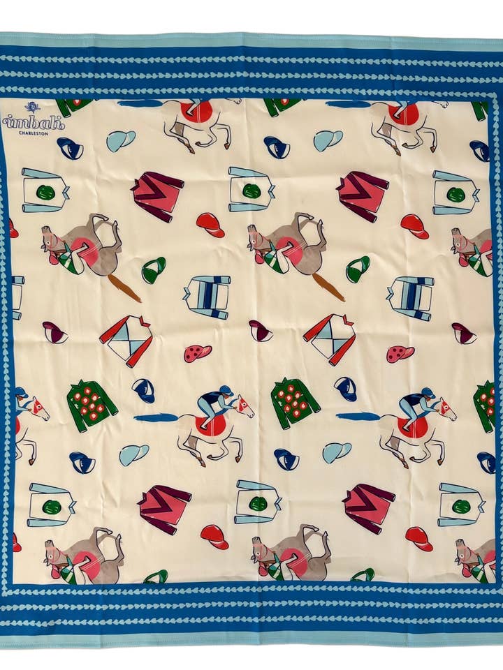 Jockey Silks Scarf 25x25" - Racing Inspired | Imbali Charleston for wholesale by Imbali Charleston