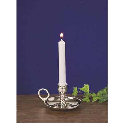 Biedermann & Sons - Wholesale Candle Holder - Small Silver Chamberstick for 1/2" Dia. Candles - Case of 6