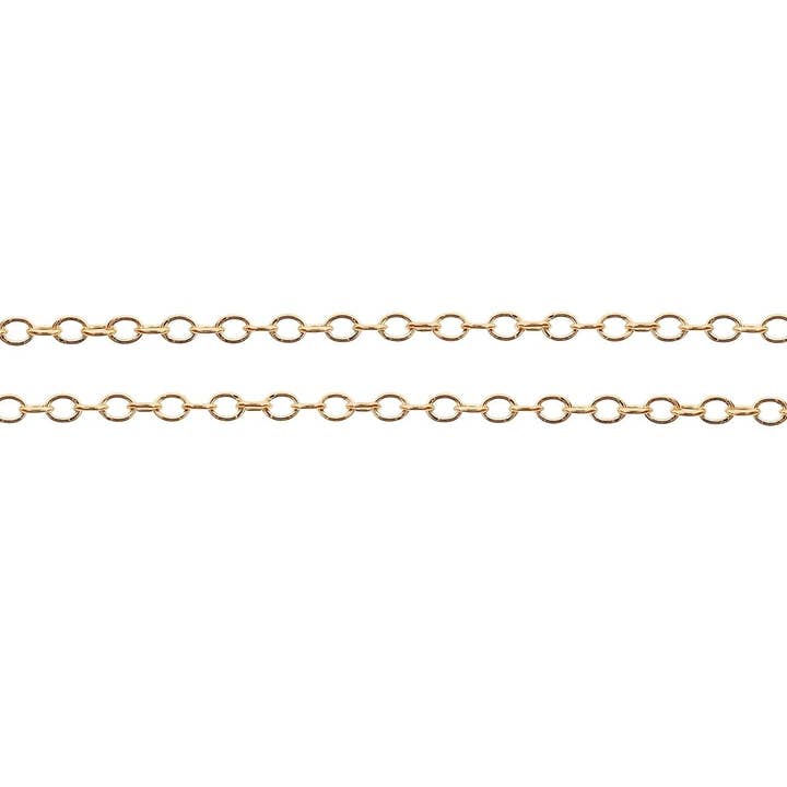 14Kt Gold Filled 1.4x1mm Cable Chain - 100ft for wholesale by Plazko