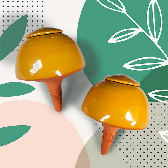 LE VIVANT - Venta al por mayor Macetas - Set de 2 reservorios de agua Papa Champi XL esmaltados y de colores2