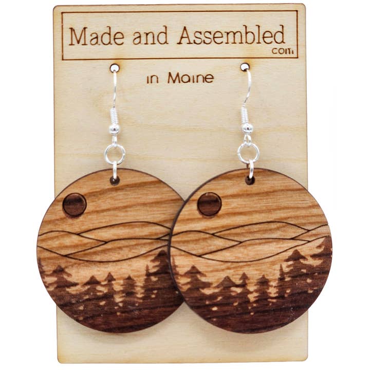Wildwood Collection - Mountain Scene Round Earrings for wholesale by Made and Assembled
