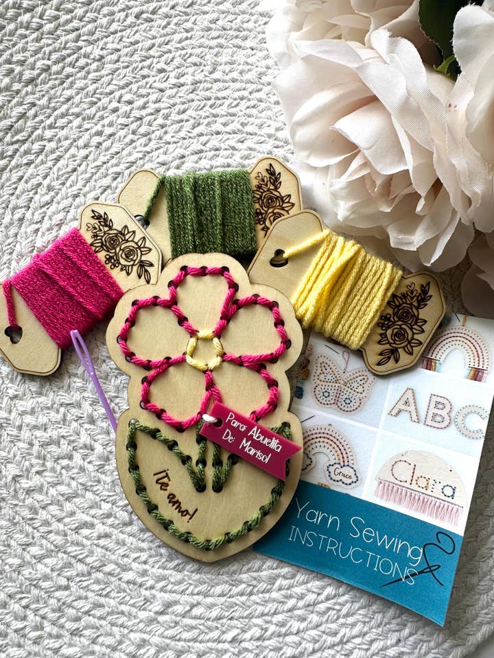 Personalized Flower Embroidery Kit for Kids DIY Craft for wholesale by Marden S Design