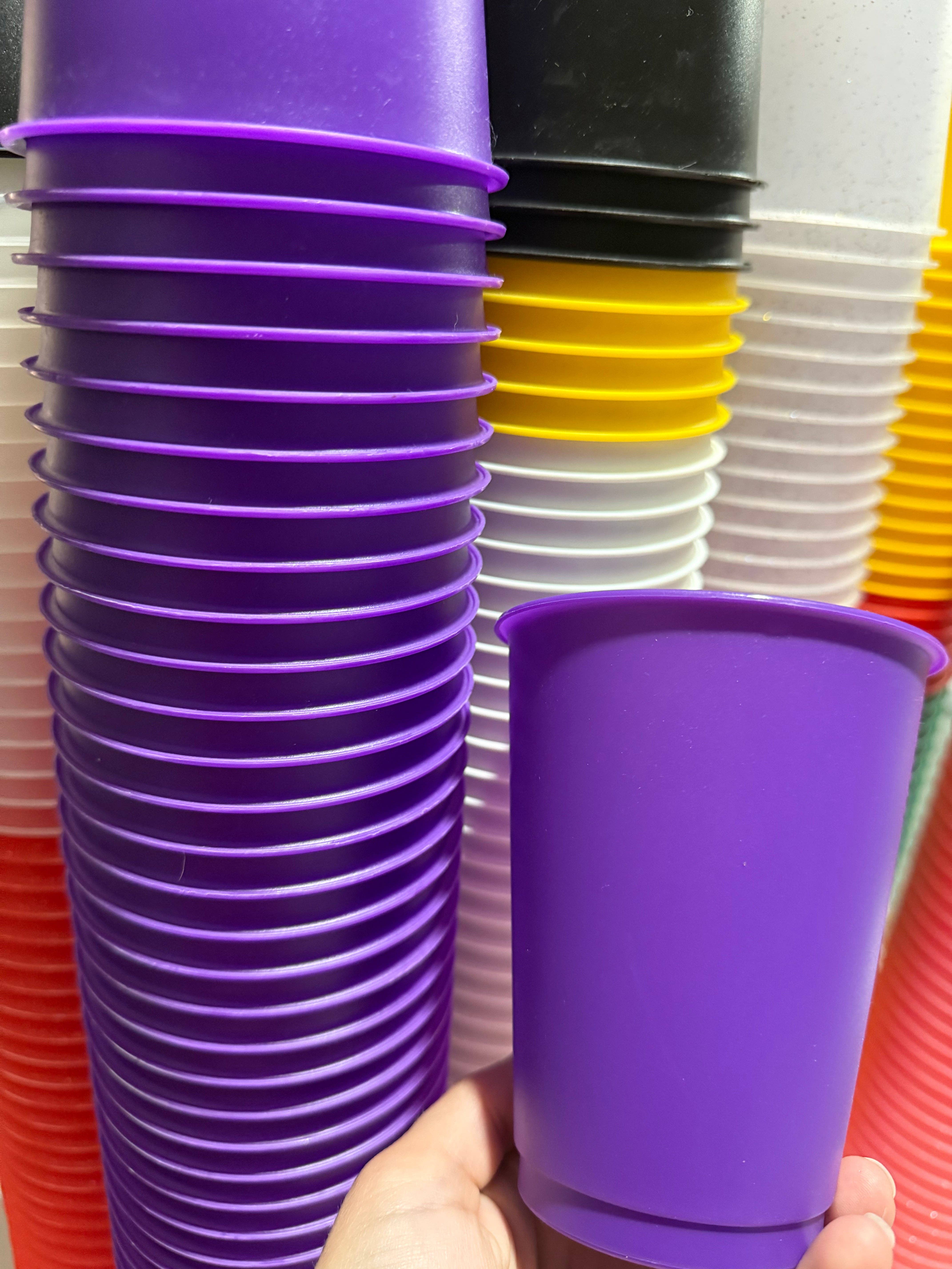 One Stop Cups - Wholesale Drinking Glass/Cup - 16oz 50-Pack Cold Cups with Lids & Straws - Mixed Colors 3