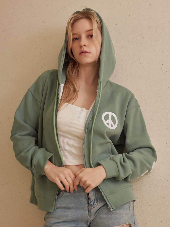Peace Love Patchworks Hoodie for wholesale by Mello.