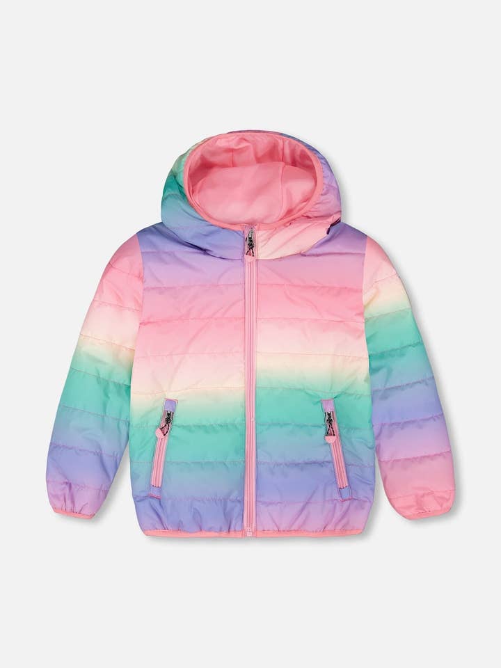 Quilted Mid-Season Jacket Multicolor Gradient for wholesale by Deux par Deux