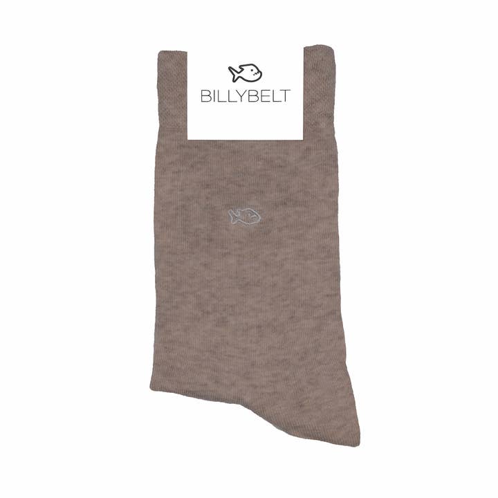 Chaussettes En Coton Peigné Unies - Beige Chiné pour la vente par BILLYBELT