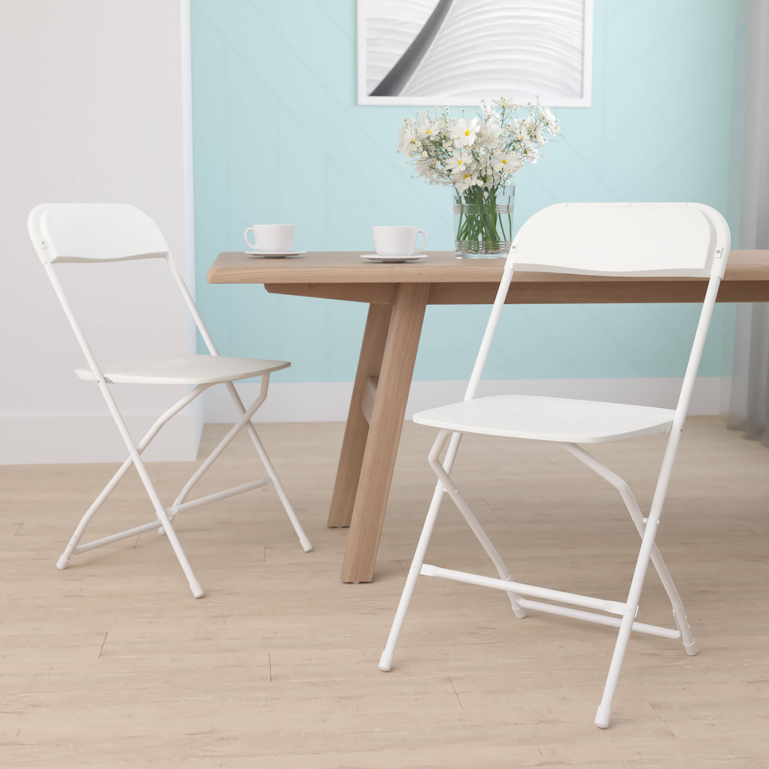 Folding Chair - White Plastic - 2 Pack for wholesale on Faire0
