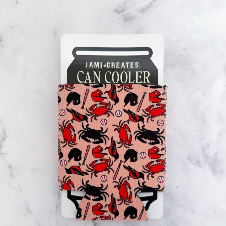 Glacière à canettes Koozie à motifs de baseball des Orioles de Baltimore pour la vente par Jami Creates