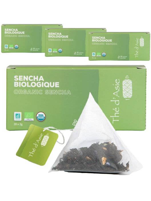 Green tea - Sencha - Organic - Pack of 80 tea bags for wholesale by Khla - L'épicerie du Mékong