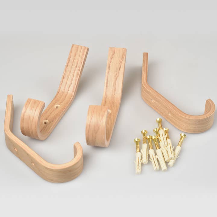 ValiaiDesign - Wholesale Wall Hook - Set of 4 Wooden Mounted Single Wall Hooks