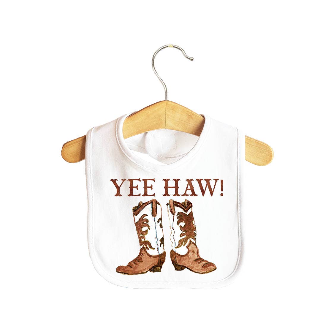 Knollwood Lane - Wholesale Bib - Baby - Yee Haw Brown Boots Baby Bib0