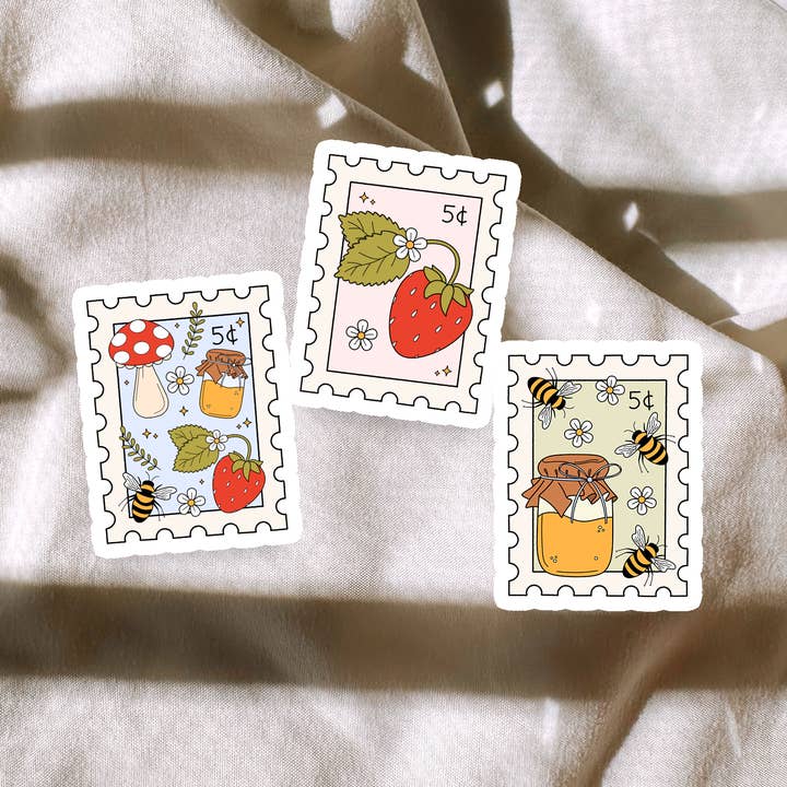 Cottagecore Stamps Stickers for wholesale by amarieacreates