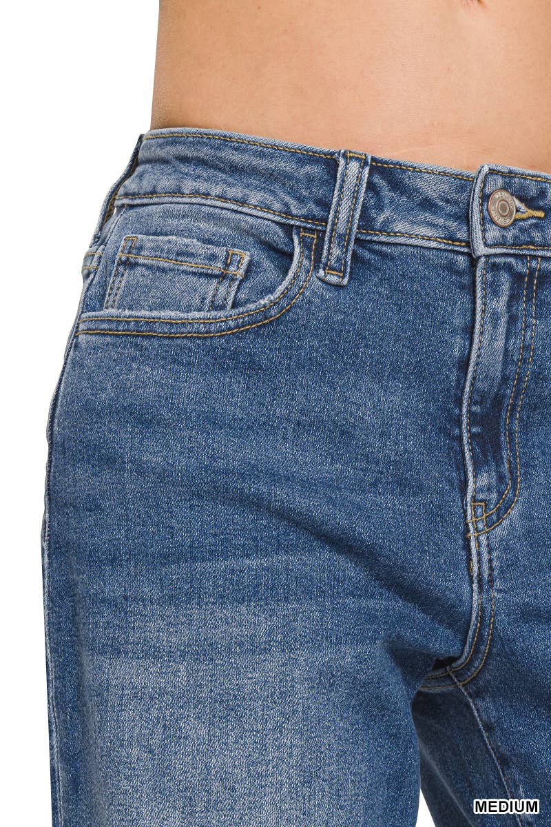 ._ SI-27257 High Waist Straight Leg Medium Wash Denim Pants for wholesale on Faire5