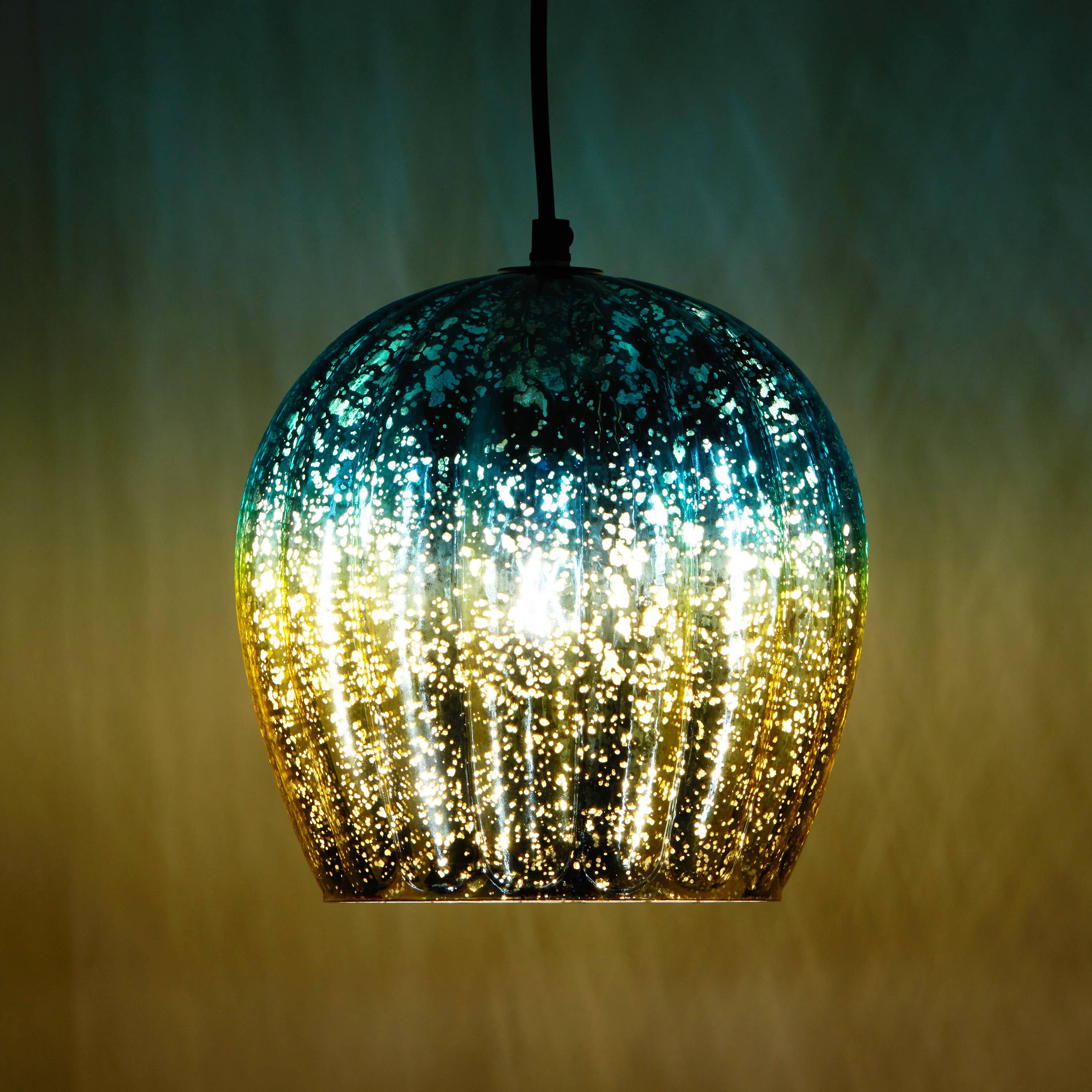 River of Goods - Wholesale Chandelier/Hanging Light - 9"W Gold Pendant with Teal & Gold Ombre Mercury Glass Shade3