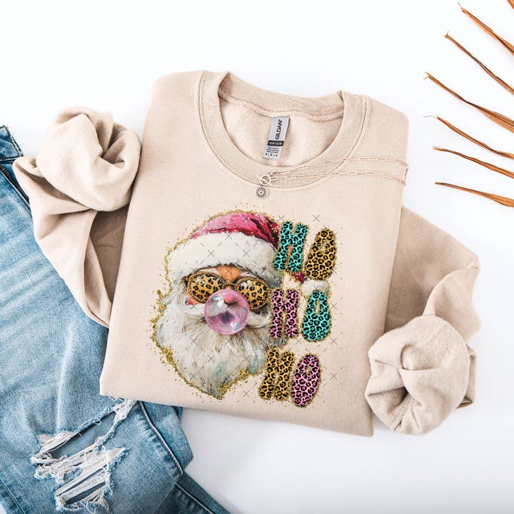 Ho Ho Ho Cheetah Santa DTF Transfer for wholesale by K and M Designs