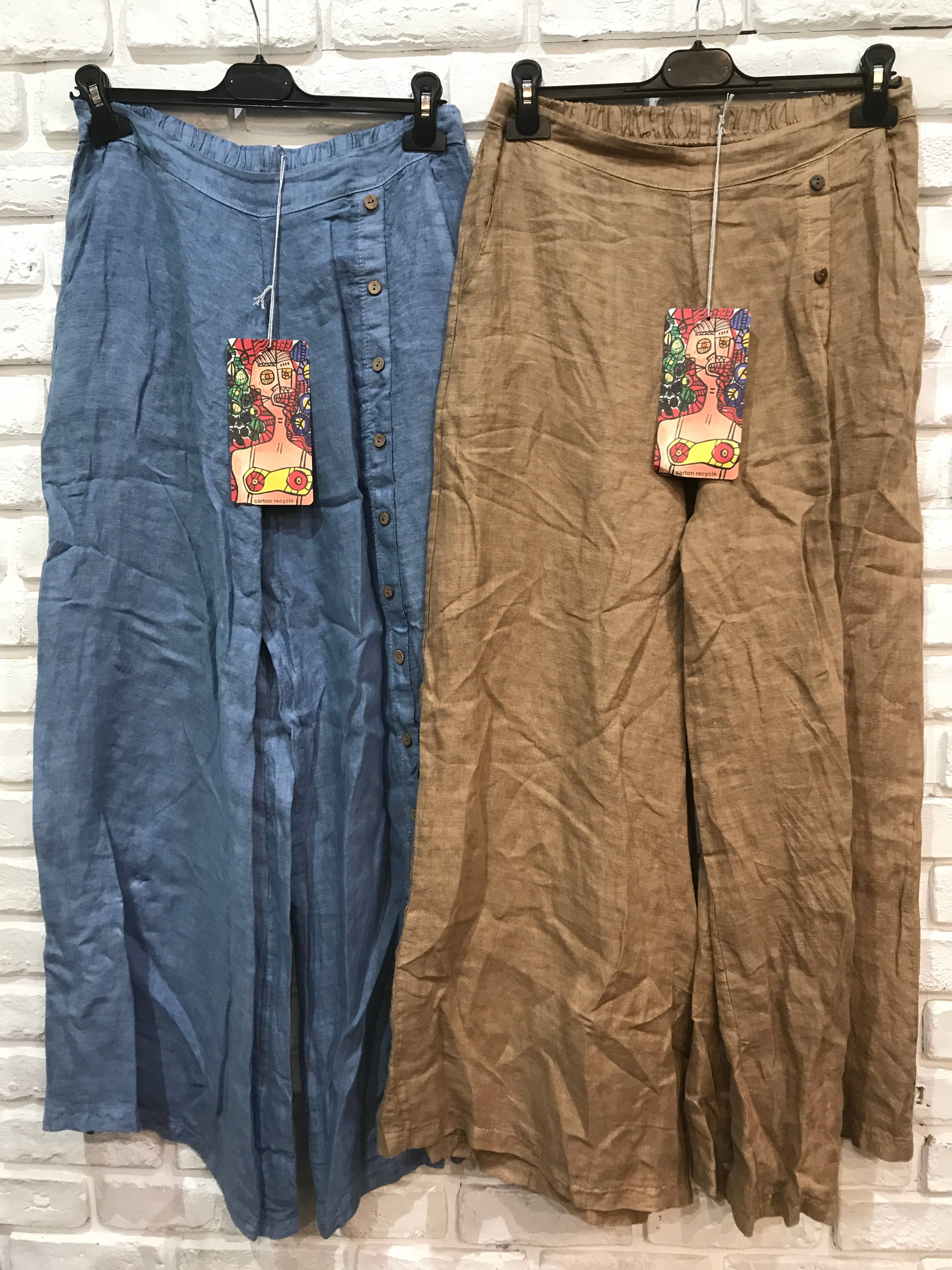 la maison des fibres naturelles – Engroshandel Bukser - Dame – Knapbukser med lige ben 9320 100%LIN30