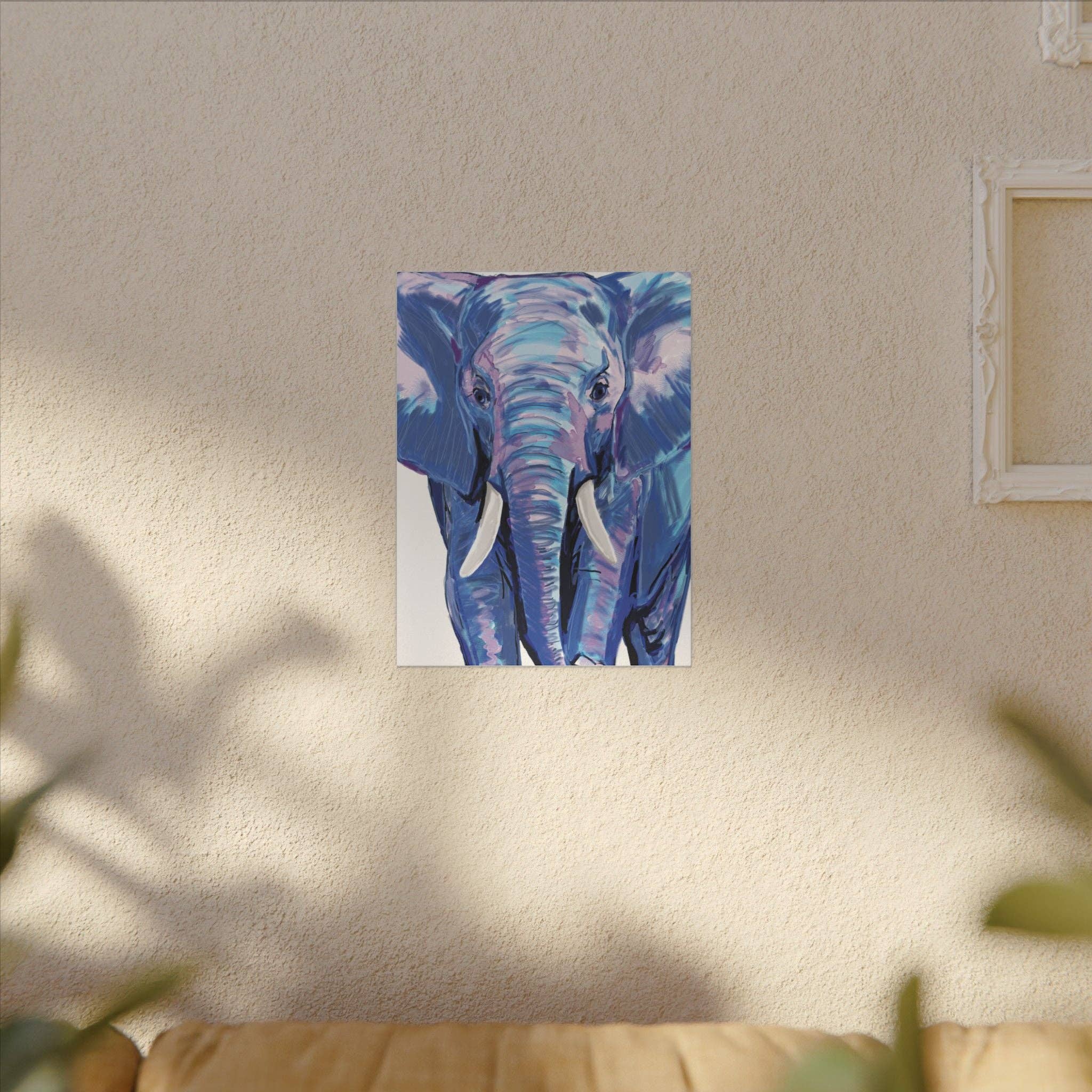 Blue Cava - Wholesale Art Print - Blue and Pink Elephant Canvas Art - Colorful Elephant Wall Décor19
