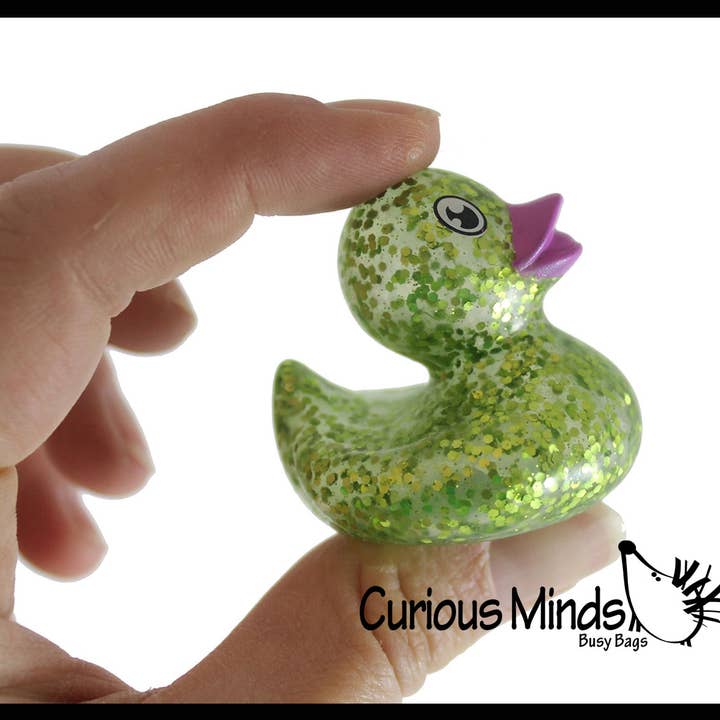 Curious Minds Toys - Wholesale Squishy Toy - Kids & Baby - 1 Small Glitter Rubber Ducks - Rubber Duckies - Cute Novelty1