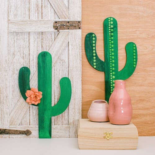 Woodpeckers Crafts - Wholesale DIY Craft Kit - 12" Wood Cactus Cutout1