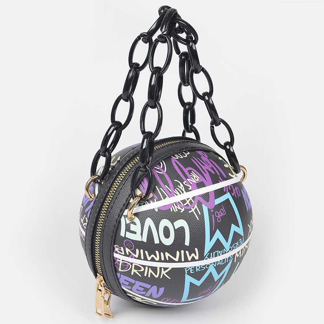 3AM BY H&D ACCESSORIES - Wholesale Crossbody Bag - Women's - Graffiti Basketball Chain Bag2