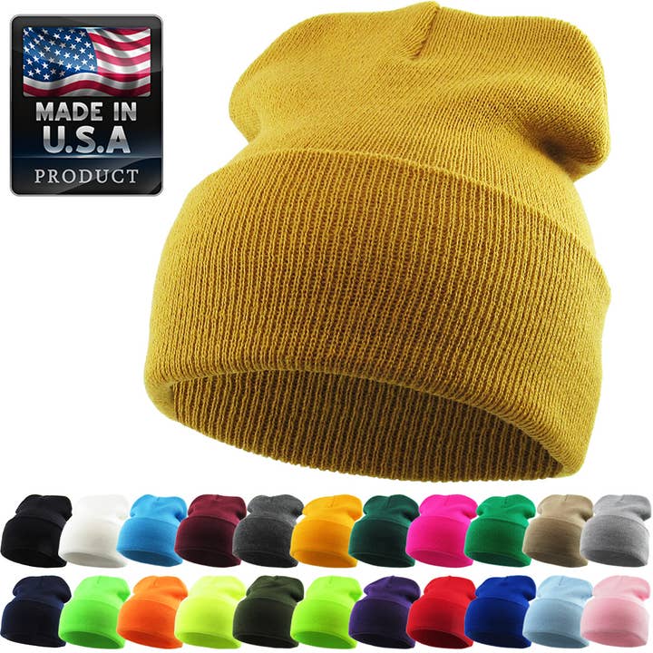 Solid Long Beanie - Made In USA and other Purchase Wholesale beenie. Free Returns & Net 60 Terms on Faire trending on Faire.