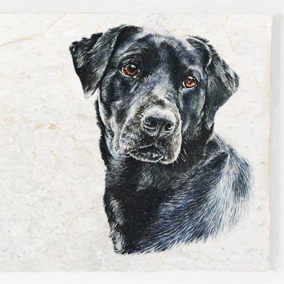 Marble Platter Small - Black Lab for wholesale by Country Creation