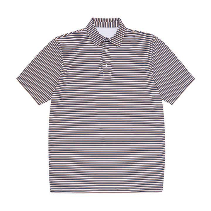 Gold, Navy, & White Stripe Polo for wholesale by Meripex Apparel