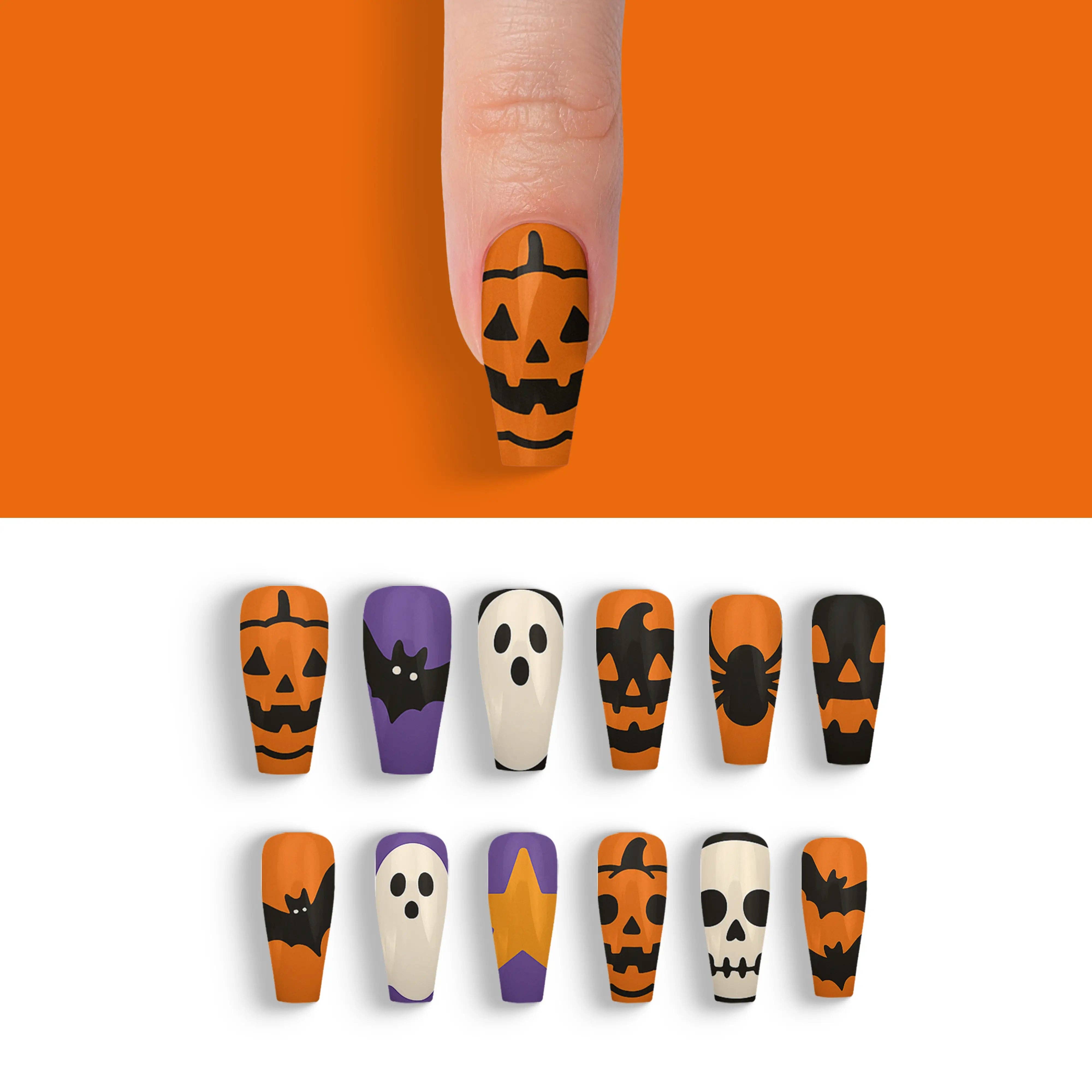 FYNE BODY - Wholesale Press-on/fake nails - Pumpkin Patch Glam Halloween Press-On Nails30