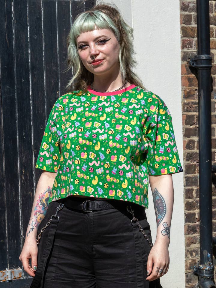 Rebel Romance – wholesale T-shirt – women's – Rebel Romance x Dipstick Store Bugs Cropped Boxy Tee3