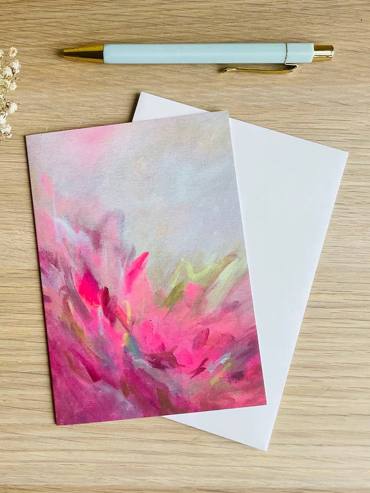 Pink Abstract Greeting Card for wholesale by Beth Garner