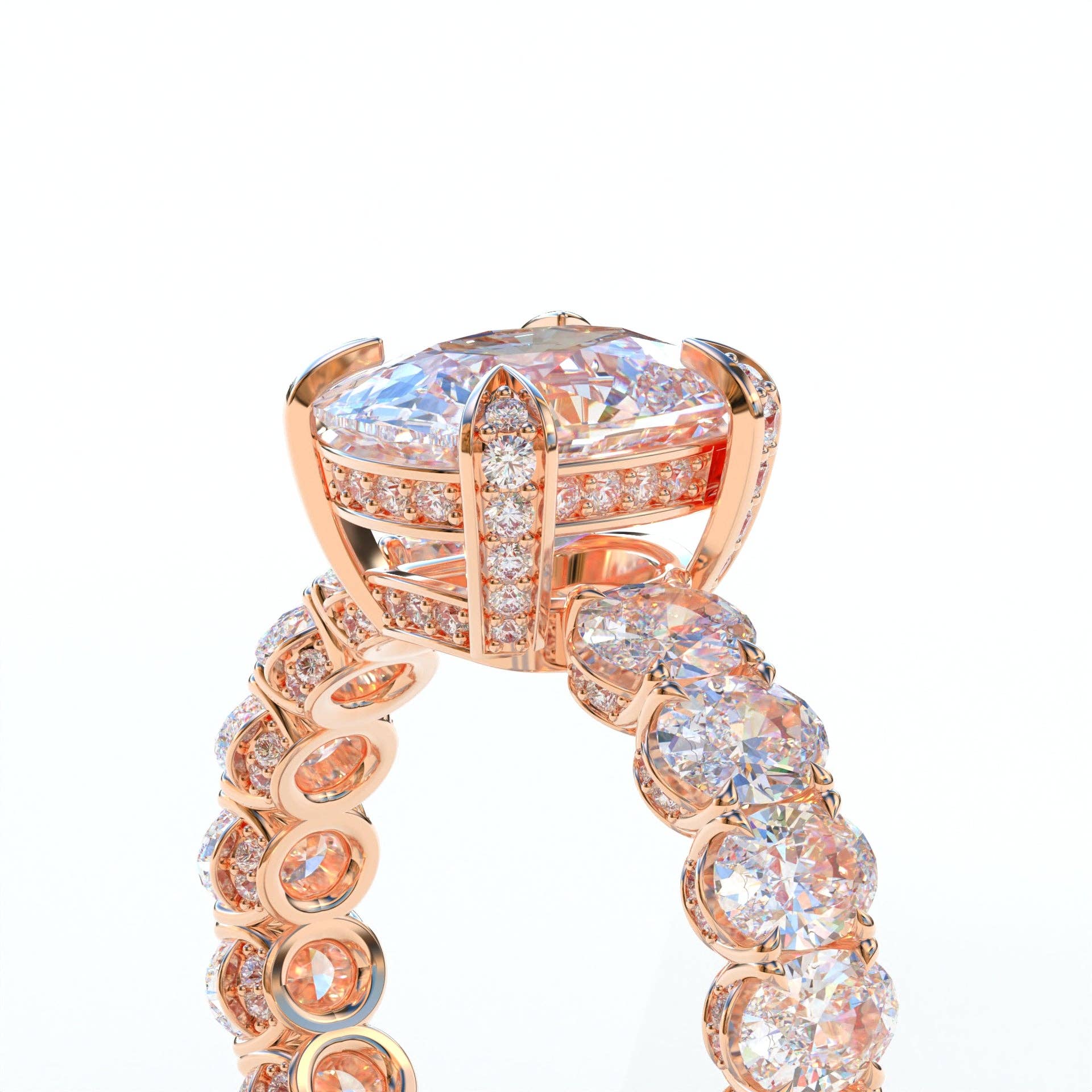 Mohana Jewels - Luxury – Anel de noivado por atacado – Anel de Diamante de Laboratório de 2 Quilates E VVS Corte Oval Eternidade Completa - Enigma15