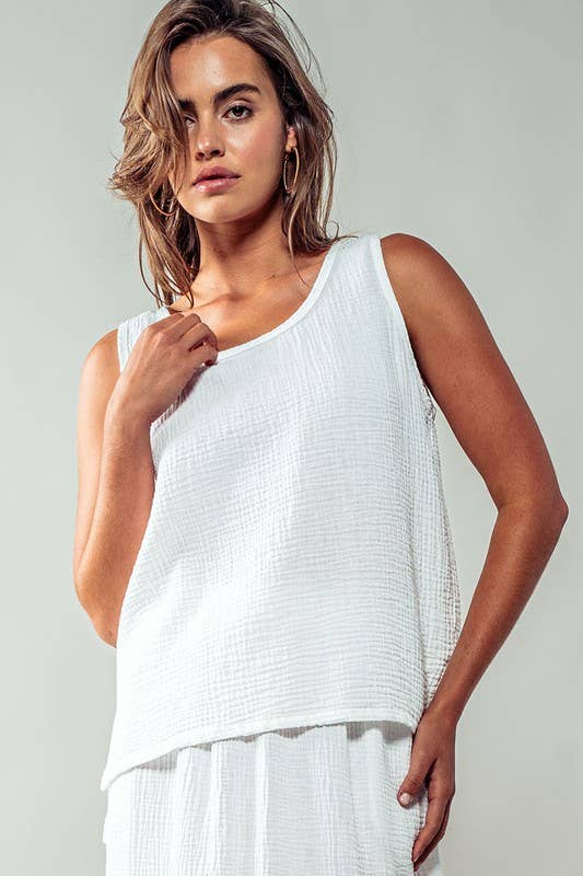 Urban Daizy - Wholesale Tank Top - Women's - Vintage Washed Double Gauze Tank Top14