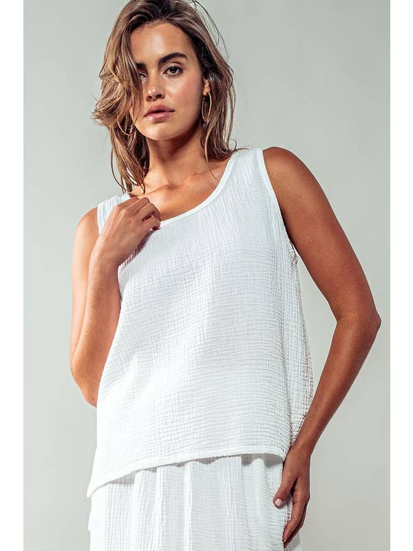 Urban Daizy - Wholesale Tank Top - Women's - Vintage Washed Double Gauze Tank Top14